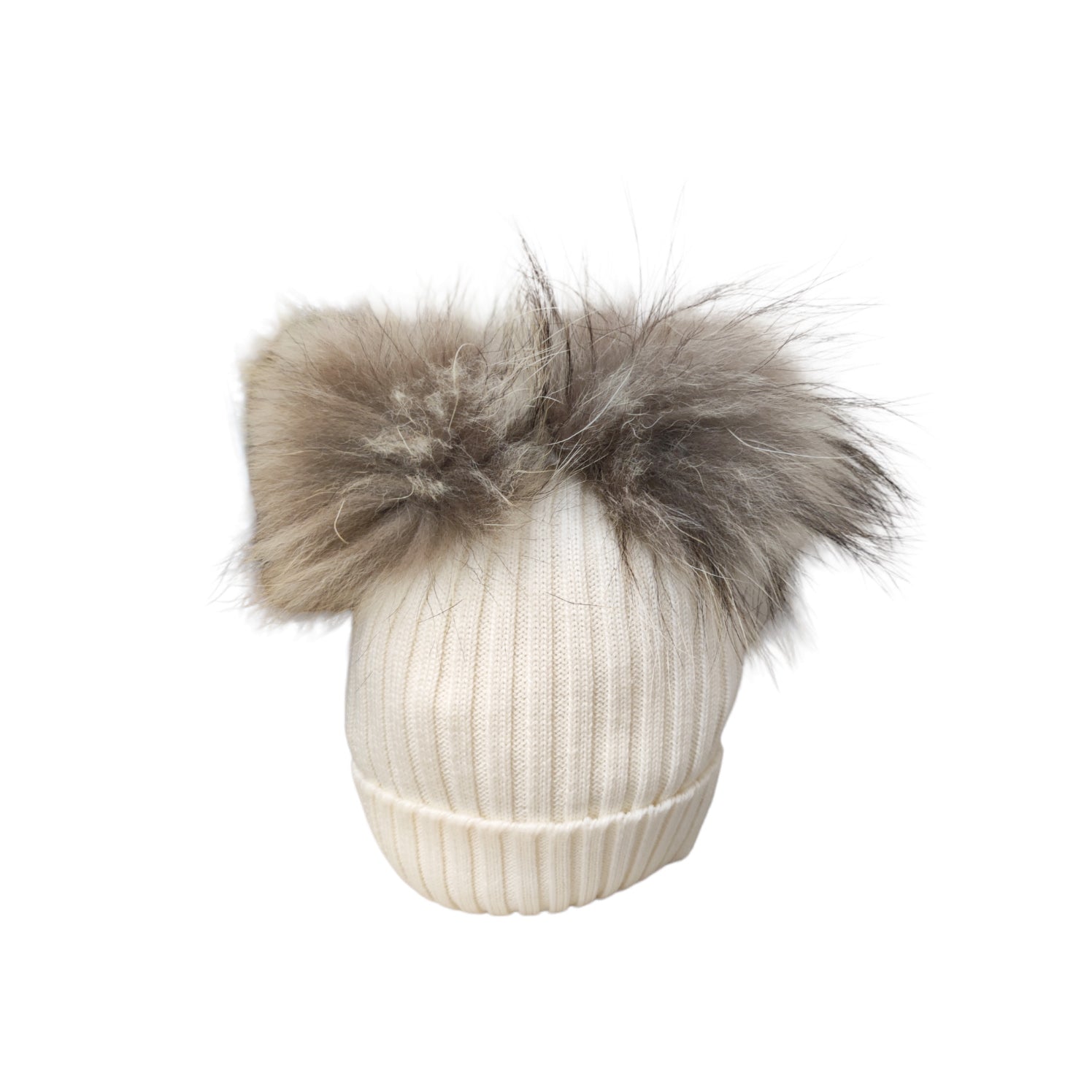 Cappello in Lana 100% a Coste con Doppio Pon-Pon in Murmasky Unisex Creazioni Luana 7402 - CREAZIONI LUANA - LuxuryKids
