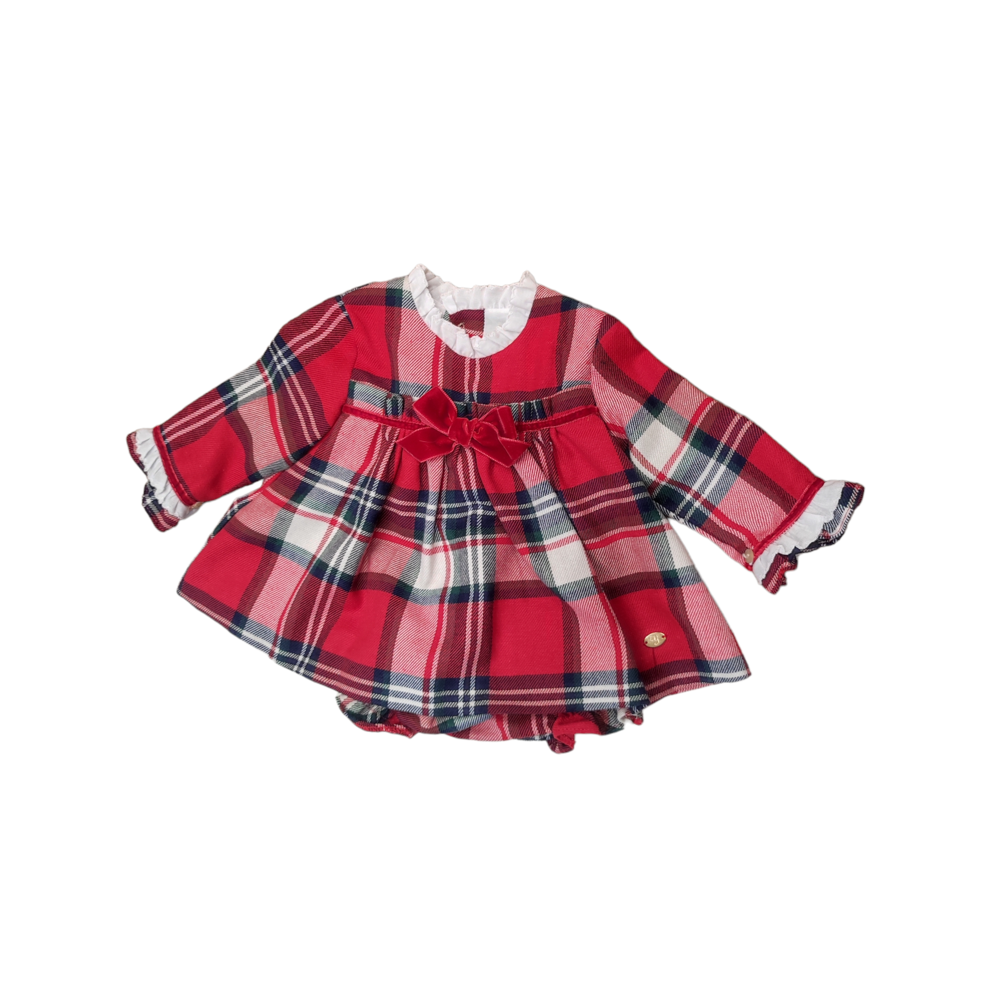 Abito con culotte Scozzese Neonata YOEDU 2048 - YOEDU - LuxuryKids