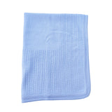 Copertina In 100% Lana Con Trecce Azzurra Neonato CREAZIONI LUANA 7030 - CREAZIONI LUANA - LuxuryKids