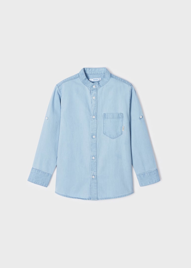 Camicia Con Colletto Coreano In cotone Sostenibile Bambino MAYORAL 3166 - MAYORAL - Luxury Kids