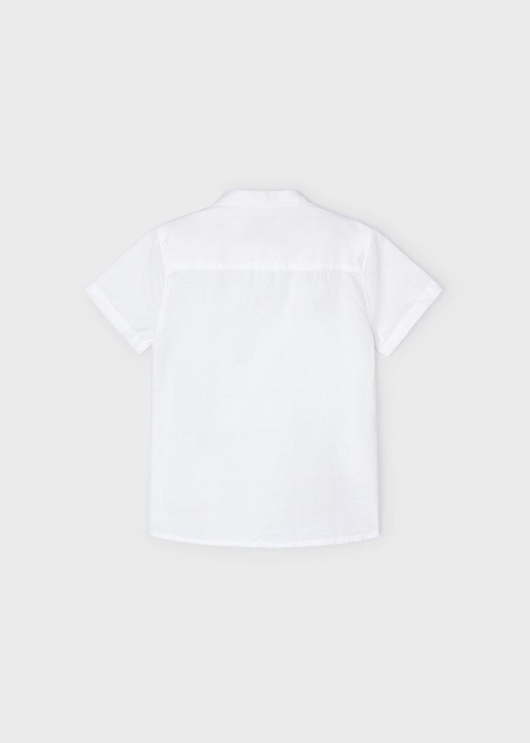 Camicia Mezza Manica Con Colletto Coreano In Misto Lino Bambino MAYORAL 3161 - MAYORAL - Luxury Kids