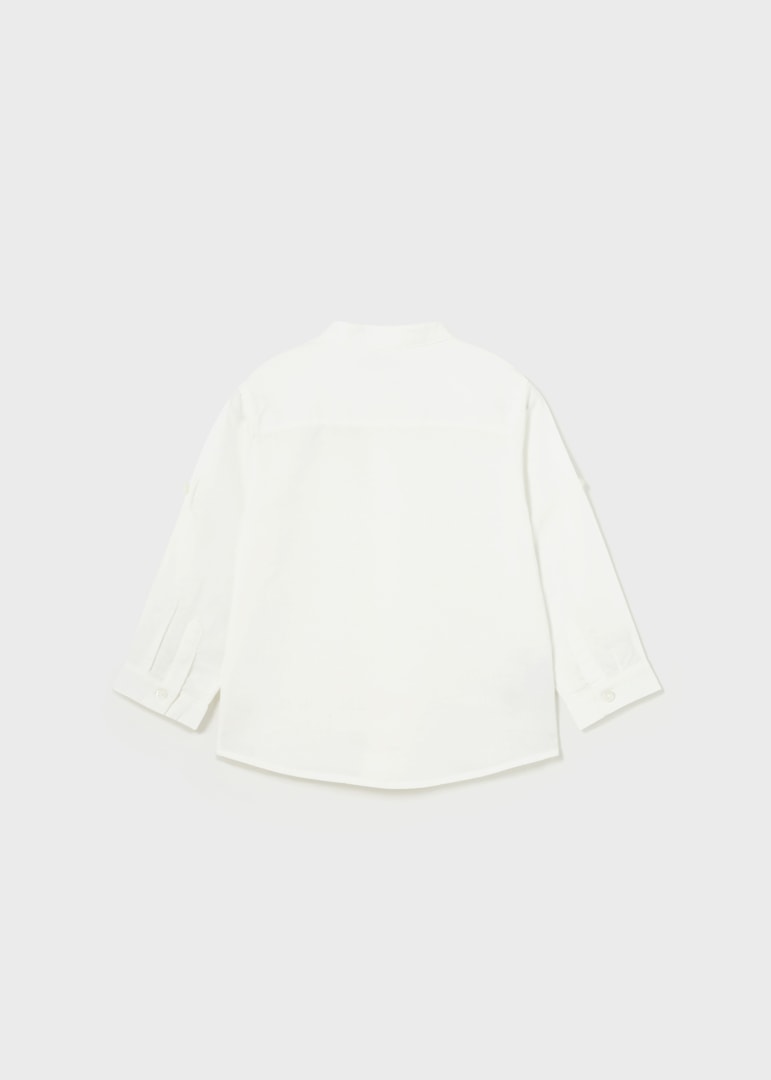 Camicia Manica Lunga Con Colletto Coreano In Cotone Neonato MAYORAL 1116B - MAYORAL - Luxury Kids