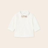 Camicia Manica Lunga In Cotone Con Papillon Neonato MAYORAL 1190 - MAYORAL - Luxury Kids