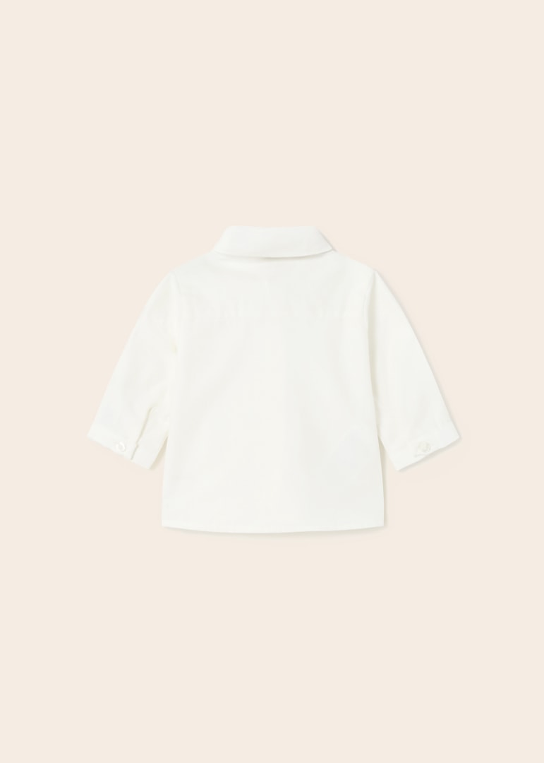 Camicia Manica Lunga In Cotone Con Papillon Neonato MAYORAL 1190 - MAYORAL - Luxury Kids