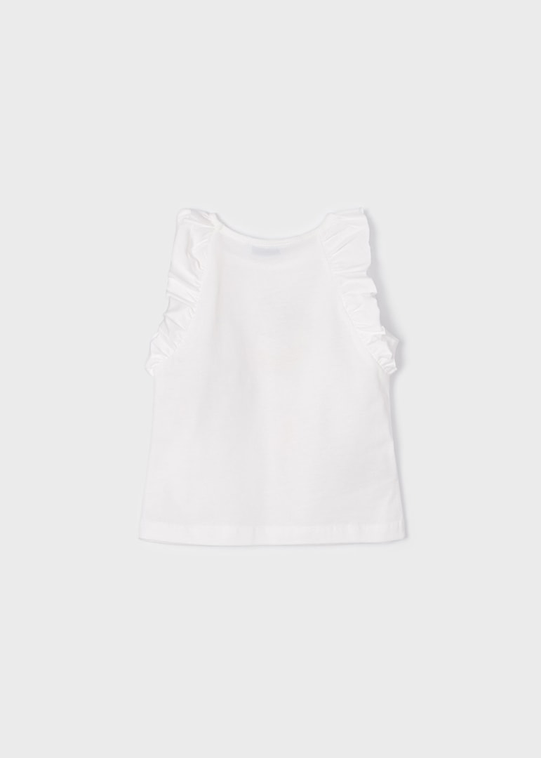 Canottiera Con Volant In Cotone Sostenibile Bambina MAYORAL 3075 - MAYORAL - Luxury Kids