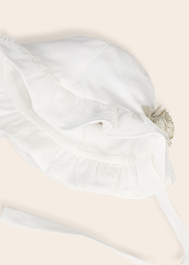 Cappello Cerimonia In Cotone Con Applicazione Neonata MAYORAL 9602 - MAYORAL - Luxury Kids