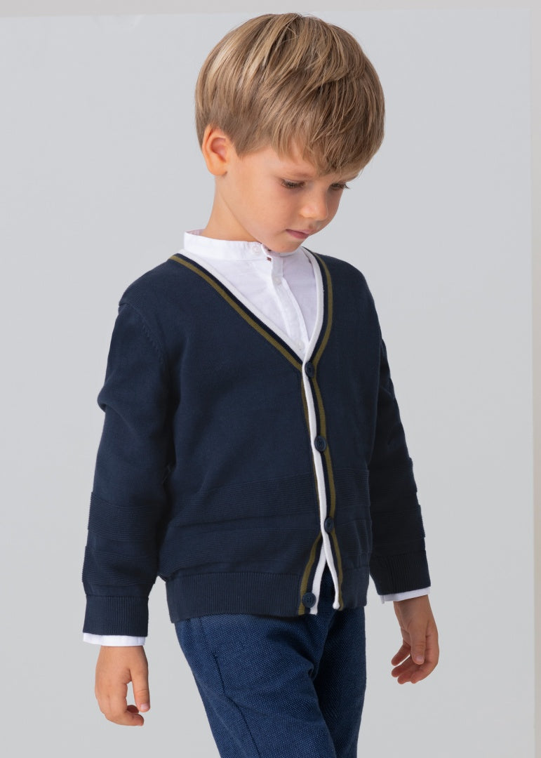 Cardigan In Filo Di Cotone Sostenibile Bambino MAYORAL 3352 - MAYORAL - Luxury Kids