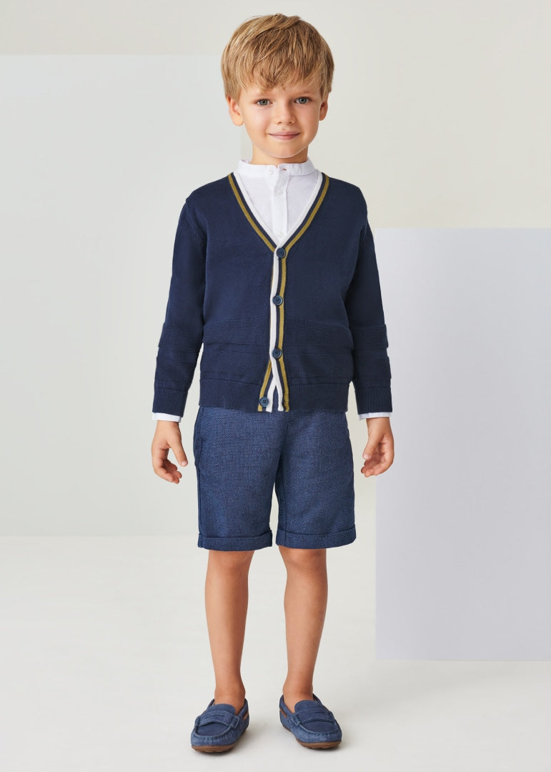 Cardigan In Filo Di Cotone Sostenibile Bambino MAYORAL 3352 - MAYORAL - Luxury Kids