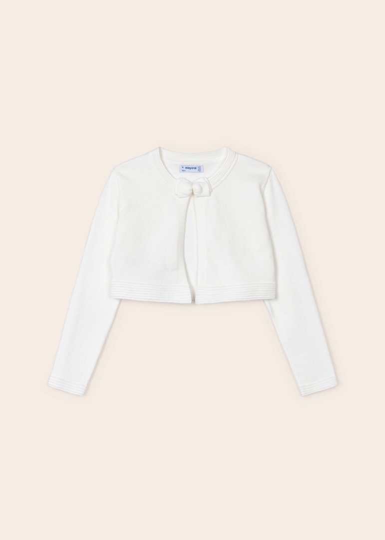 Cardigan Tricot In filo Di Cotone Sostenibile Bambina MAYORAL 321 - MAYORAL - Luxury Kids