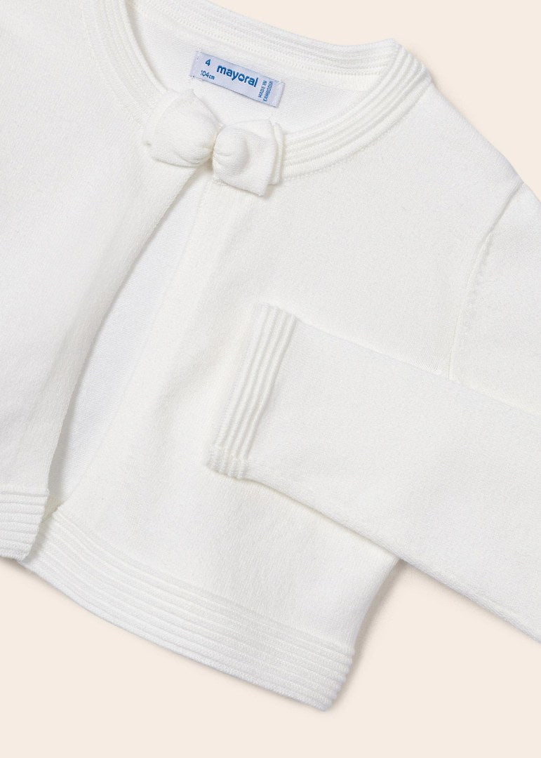Cardigan Tricot In filo Di Cotone Sostenibile Bambina MAYORAL 321 - MAYORAL - Luxury Kids