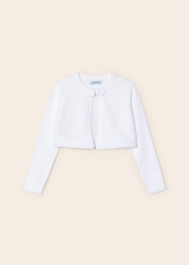Cardigan Tricot In filo Di Cotone Sostenibile Bambina MAYORAL 321 - MAYORAL - Luxury Kids