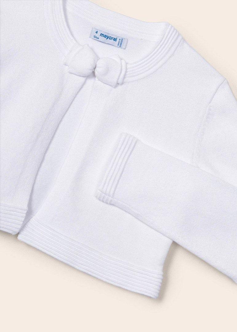 Cardigan Tricot In filo Di Cotone Sostenibile Bambina MAYORAL 321 - MAYORAL - Luxury Kids