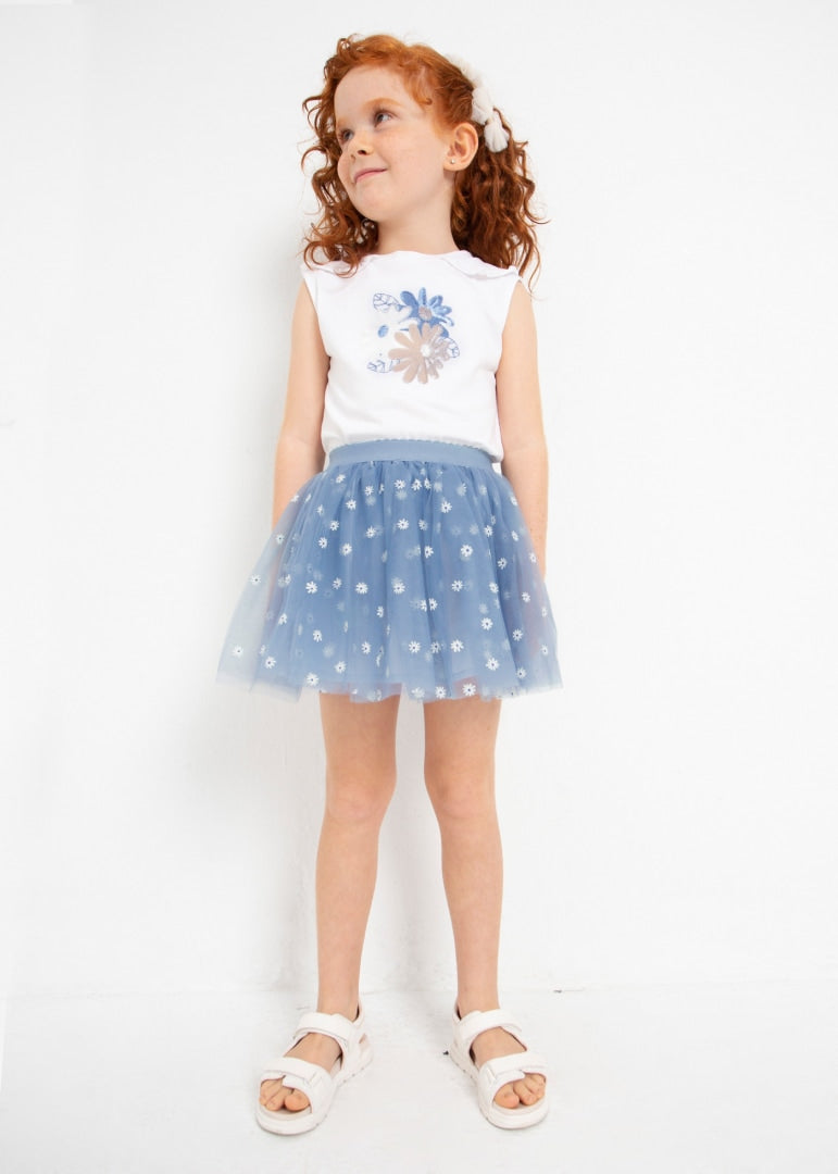 Completo Con Gonna In Tulle Bambina MAYORAL 3950 - MAYORAL - Luxury Kids