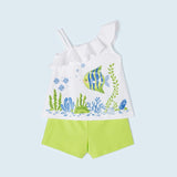 Completo Con Shorts In Cotone Sostenibile Bambina MAYORAL 3218 - MAYORAL - Luxury Kids