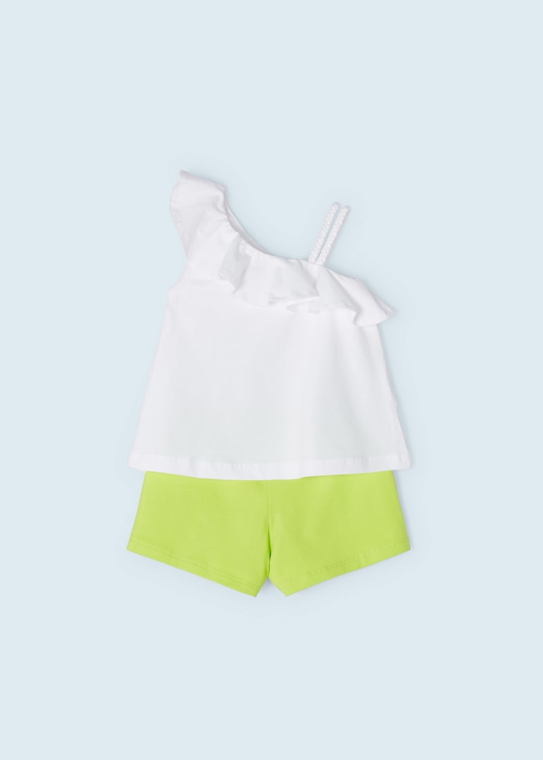 Completo Con Shorts In Cotone Sostenibile Bambina MAYORAL 3218 - MAYORAL - Luxury Kids