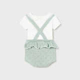 Completo Con Salopette Tricot In Cotone Sostenibile Neonata MAYORAL 1250 - MAYORAL - Luxury Kids