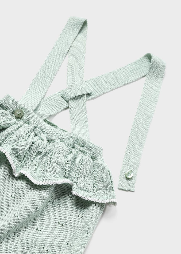 Completo Con Salopette Tricot In Cotone Sostenibile Neonata MAYORAL 1250 - MAYORAL - Luxury Kids