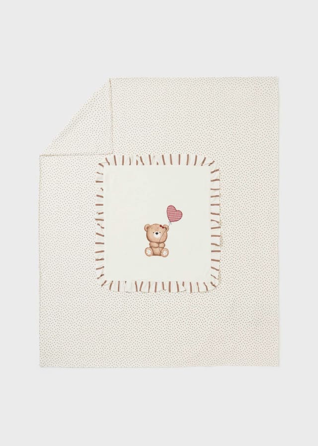 Copertina Volant In Cotone Sostenibile Con Stampa Orso Neonata MAYORAL 9249 - MAYORAL - Luxury Kids