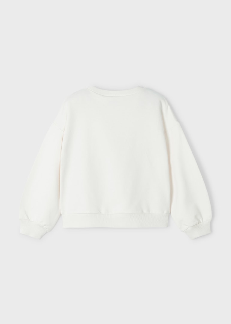 Felpa Con Applicazioni In Cotone Sostenibile Bambina MAYORAL 3435 - MAYORAL - Luxury Kids