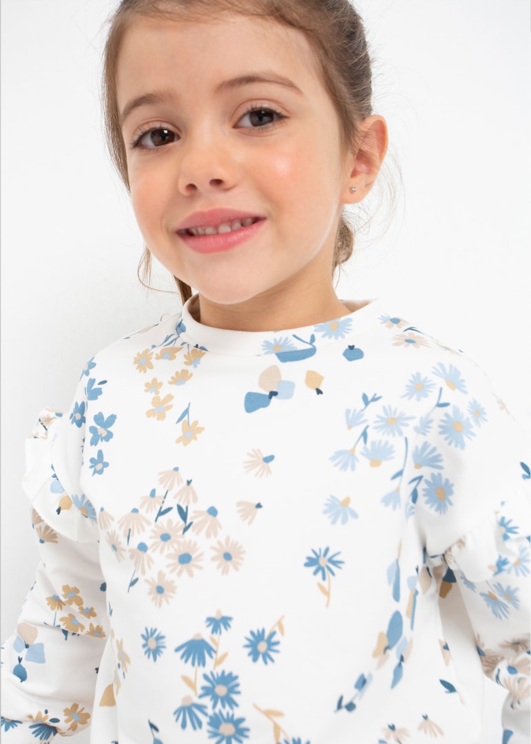 Felpa Stampata Con Volant Bambina MAYORAL 3436 - MAYORAL - Luxury Kids