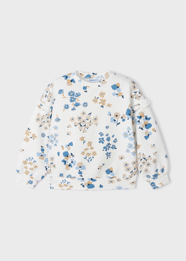 Felpa Stampata Con Volant Bambina MAYORAL 3436 - MAYORAL - Luxury Kids