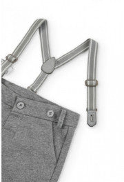 Bermuda In Punto Milano Con Bretelle Bambino BOBOLI 715070 - BOBOLI - LuxuryKids