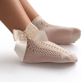 Calzino Corto In Filo Di Cotone Con Fiocco Neonata MEIA PATA 3040S