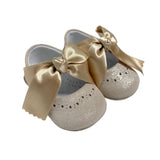 Scarpe Da Culla Modello Ballerina In Camoscio Con Fiocco Neonata RIZITOS A3203 - RIZITOS - Luxury Kids