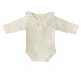 Body Manica Lunga Con Collo Volante in Caldo Cotone Neonata Babidu 1117BO - BABIDU - LuxuryKids