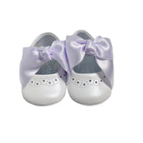 Scarpe Da Culla Modello Ballerina In Pelle Con Fiocco In Raso Neonata PANYNO A3203 - PANYNO - Luxury Kids