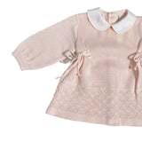 Tutina Spezzata In Filo Di Cotone Rosa Neonata CREAZIONI LUANA 1042 - CREAZIONI LUANA - Luxury Kids