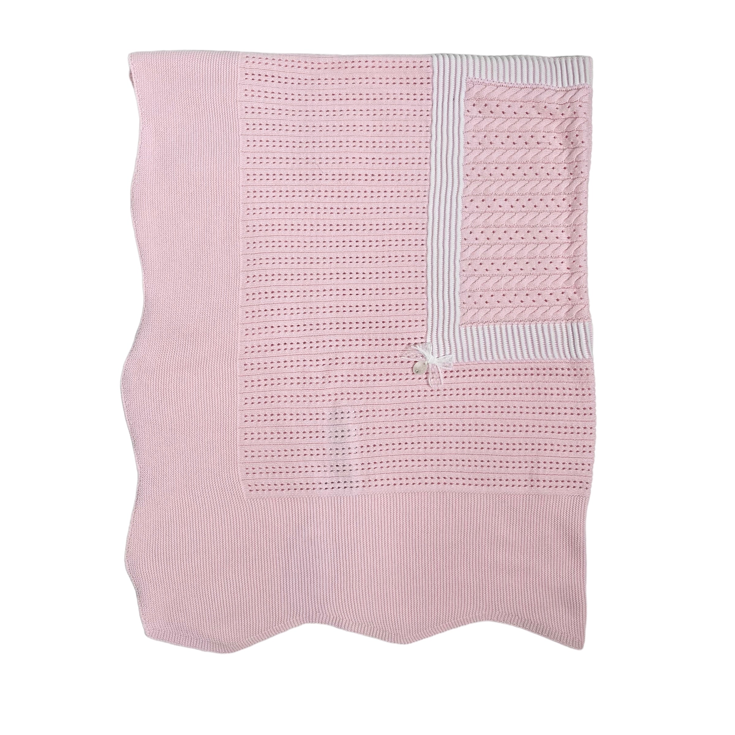 Coperta Scialle In Filo Di Cotone Traforata Neonata DR KID DK167 - DR KID - Luxury Kids