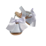 Menorquinische First Steps-Sandalen aus Satinleder mit Satinschleife für Mädchen INDEX 300S