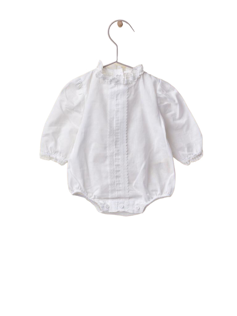 Camicia Elegante A Body In Cotone Batista Con Pizzo Neonata WEDOBLE V2301916A - WEDOBLE - Luxury Kids