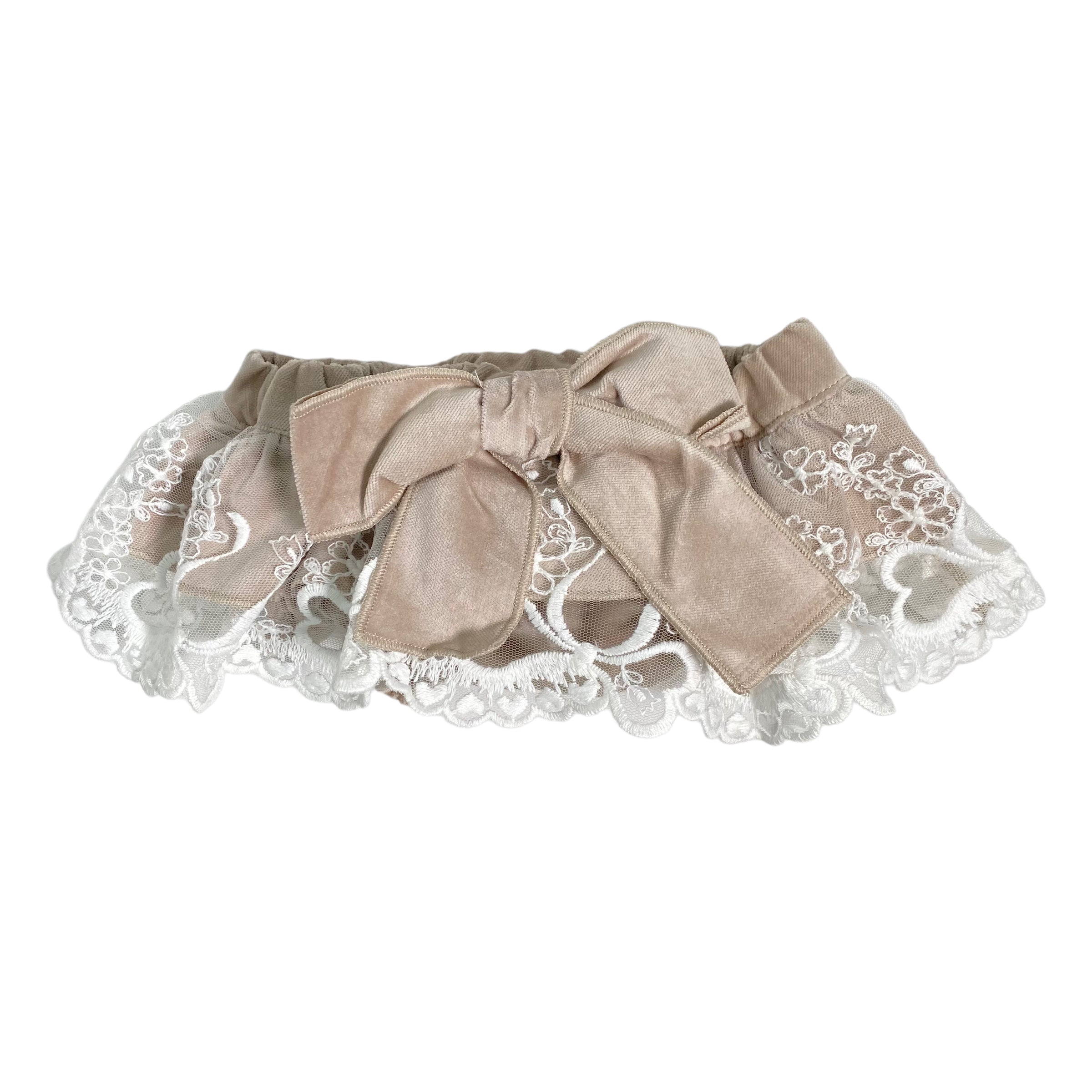 Culotte In Velluto Con Pizzo Neonata PHI CLOTHING 22564 - PHY CLOTHING - LuxuryKids