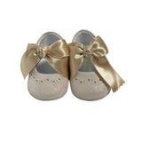 Scarpe Da Culla Modello Ballerina In Camoscio Con Fiocco Neonata RIZITOS A3203 - RIZITOS - Luxury Kids