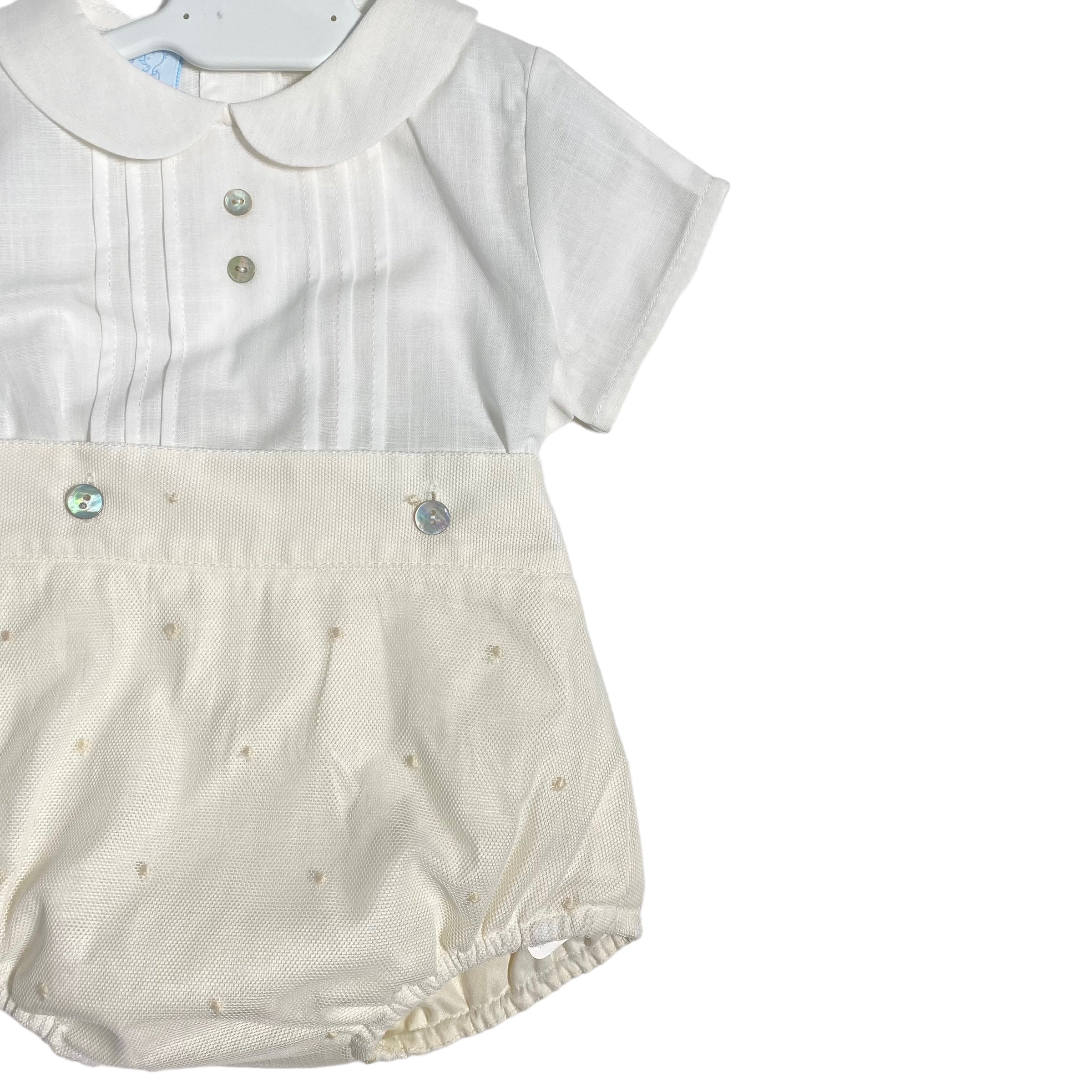 Completo Elegante Battesimale In Cotone Neonato GRANLEI 241 - GRANLEI - Luxury Kids