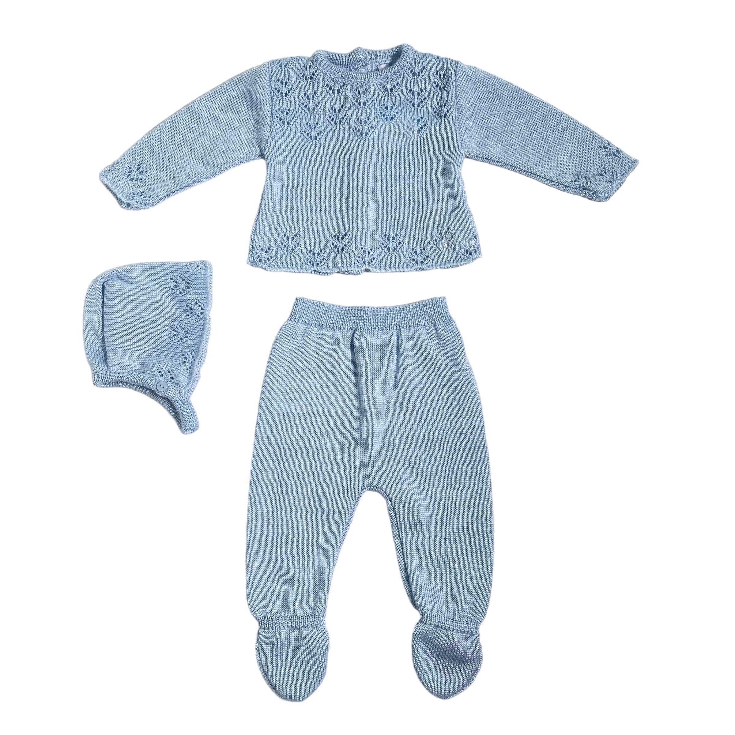 Tutina Spezzata Con Cuffia In Tessuto Anallergico Acrilico Neonato SARDON MC199 - SARDON - Luxury Kids