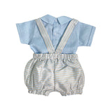 Completo In Lino Con Salopette E Camicia Neonato LA SARTORIA DEI PICCOLI LPB304 - LA SARTORIA DEI PICCOLI - Luxury Kids