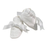 Scarpe Da Culla In Lino E Pizzo Bianche Neonato PICCOLA GIUGGIOLA LERICIS - PICCOLA GIUGGIOLA - Luxury Kids