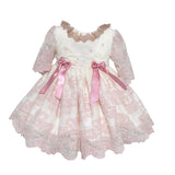 Abito Elegante Manica 3/4 Con Culotte In Tulle E Pizzo Rosa Neonata MIMOSA ITALICA - MIMOSA - Luxury Kids