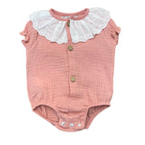 Pagliaccetto Intero In Garza Rosa Antico  Neonata CALAMARO 32397