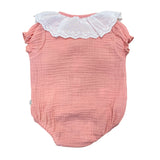 Pagliaccetto Intero In Garza Rosa Antico  Neonata CALAMARO 32397