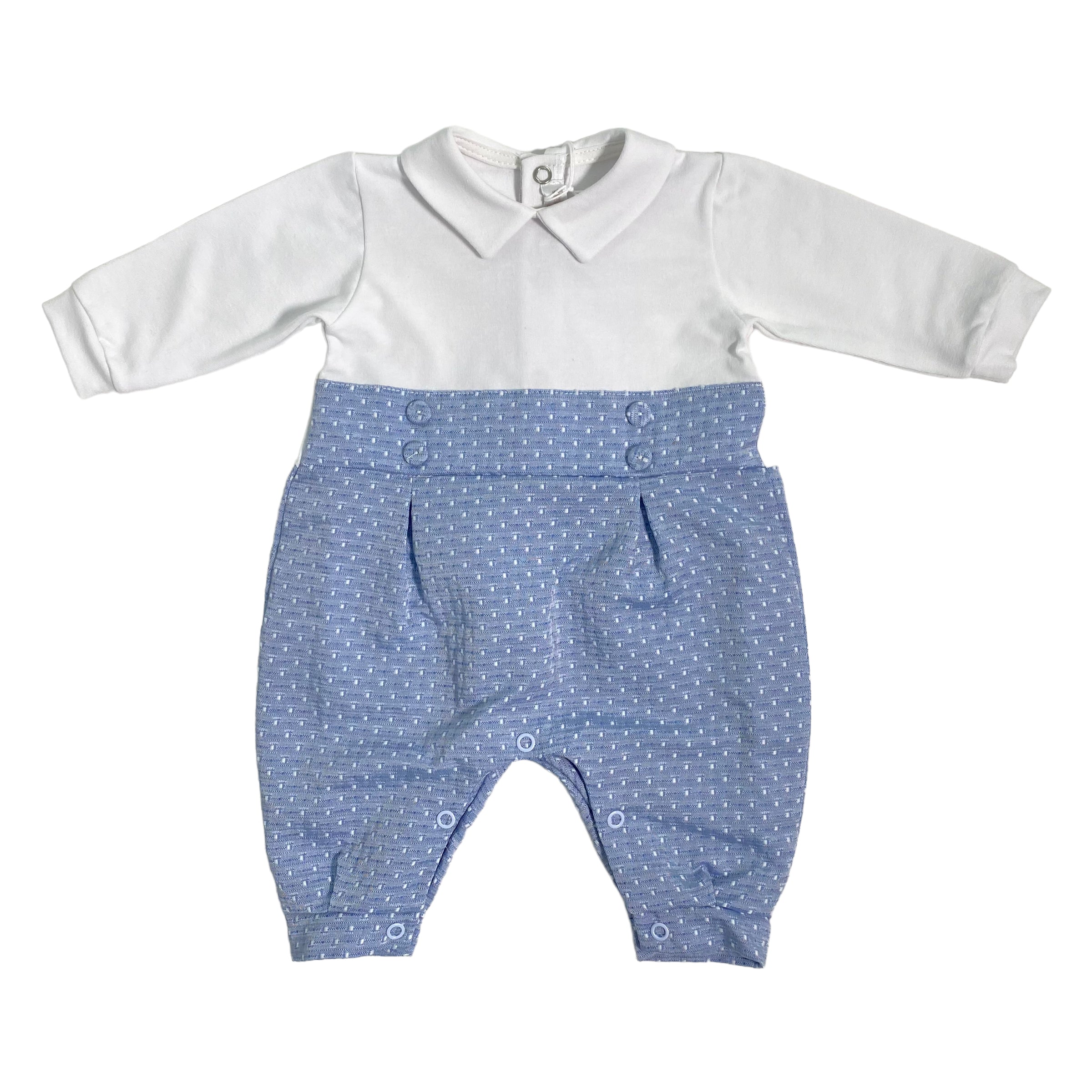 Tutina Intera In Cotone E Tessuto Operato Neonato TETO E TATTA TU4910 - TETO E TATTA - Luxury Kids