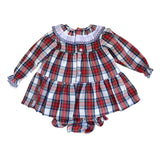 Abito Manica Lunga Tartan Con Culotte Bambina VALENTINA BEBES CWA154 - VALENTINA BEBES - LuxuryKids