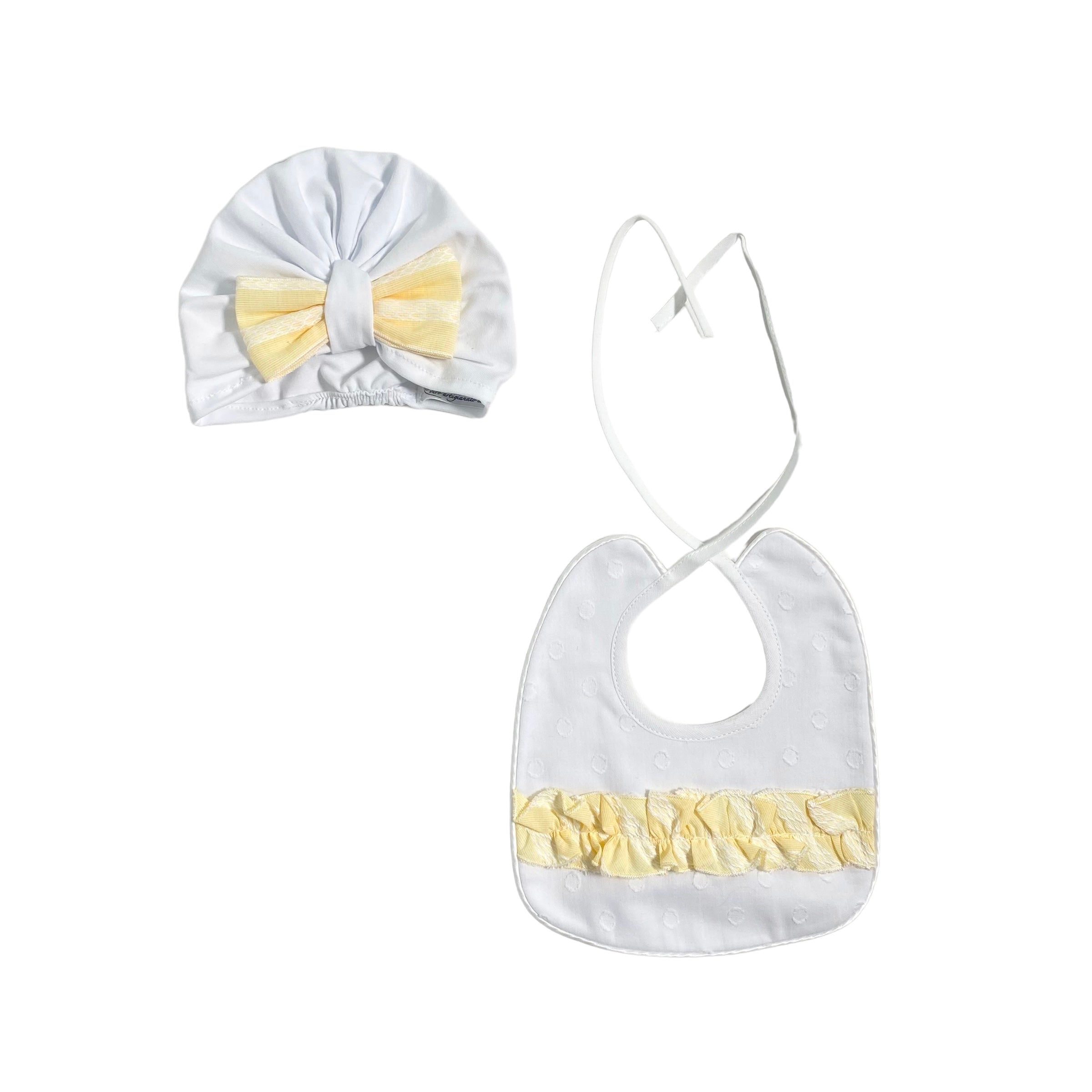 Set Di Bavetta E Cappello Neonata LA SARTORIA DEI PICCOLI LR311 - LA SARTORIA DEI PICCOLI - Luxury Kids