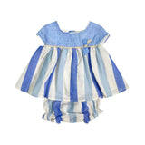 Abito Con Culotte A Righe In Cotone Neonata DEL SUR 0075