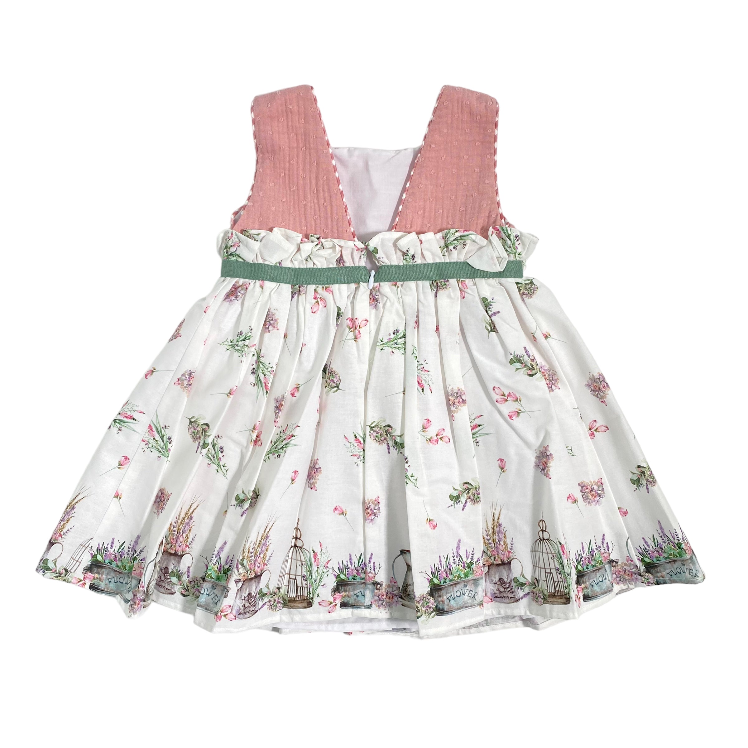 Abito Smanicato In Cotone Bambina YOEDU 0515 - YOEDU - Luxury Kids