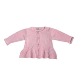 Cardigan In Filo Di Cotone Con Traforatura Neonata DR KID DK126 - DR KID - Luxury Kids
