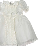 Abito Elegante Battesimale In Seta E Pizzo Panna Neonata PICCOLA GIUGGIOLA CHIESSI - PICCOLA GIUGGIOLA - Luxury Kids